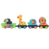 Image de Vilac houten dierentrein speelgoed - kleurrijke magnetische dieren.