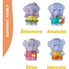 Image de Klorofil speelset familie ''Elephant'' | Speelfiguren set - Poppetjes familie - Kinder Speelgoed - Hercule, Elise, Eleonore en Anatole - Vanaf 18 maand - 4-Delig