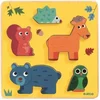 Image de Djeco houten vormenpuzzel Frimours - dierenpuzzel 5 stukjes.