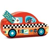 Image de Djeco silhouetpuzzel raceauto - kleurrijke legpuzzel FSC karton.