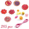 Image de Djeco [6-10 jaar ] Fleur - 285 acryl-kralen en 6 "Flower"- hangers om mooie sieraden te maken