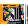 Image de BIC Intensity Schrijfset met 4 Fineliners en 4 Viltstiften met Medium Punt en Notitieboek - Diverse kleuren
