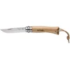 Image de Opinel zakmes trekking - rvs / inox + hout - naturel, lederen koord no. 7