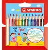 Image de STABILO Trio Thick - Kort  En Dik Driekantig Kleurpotlood - Met Extra Dikke Kern 4,2 mm - Etui Met 12 Kleuren