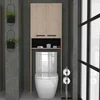 Image de Toilet- en wasmachinekast Dotan - eik - Parisot - Badkamer toiletmeubel - Bruin - Spaanplaat