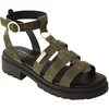 Image de Platte sandalen van getobd leer
