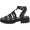 Image de Platte sandalen van getobd leer
