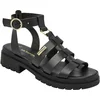 Image de Platte sandalen van getobd leer