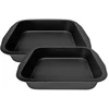 Image de Zenker 9915050 Set van 2 brownievormen, vierkante bakvorm, taartvorm, 2 vierkante taartvormen, Staal, Zwart, 27 x 26 x 5 cm