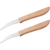 Image de Set van 2 keukenmesjes schilmes met houten handvat 16 cm Nirosta