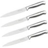 Image de Nirosta 9319650 Set van 4 keukenmessen, Snijmes, Lemmet van 12 cm, Zilverkleurig, Roestvrij staal, 24x2,5 cm