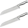Image de Set van 2 Santoku keukenmessen met 18 cm Nirosta Star lemmet