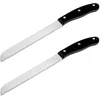 Image de Nirosta 9325750 Set van 2 Broodmessen Nirosta-Fit 31cm in Pom/INOX, Roestvrij Staal, Zwart/Zilver, 31 x 5 x 2 cm