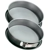 Image de Zenker 9344450 Set van 2 ronde springvormen 28 cm met platte bodem, taartvorm, met scharnier platte bodem, banketbakken, Staal, 28 cm