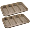 Image de Set van 2 Geperforeerde broodvormen 4 mini baguettes 33 x 22 cm Zenker Mojave Gold