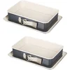 Image de Zenker 9348650 Set van 2 Rechthoekige bakvormen met scharnier, rechthoekige vorm, ovenschaal, gratinschaal, bakvorm met bakplaat, ILAG Ultimate anti-aanbaklaag, 28 x 18 x 7 cm