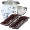 Image de Zenker 9372850 Bakset met Twee Chocoladevormen van Dubai 25x14 cm, Diepe Afdruk, Mengkommen RVS 20,5 en 25 cm, Maatbeker Kunststof 1 L, Spatel, Siliconen, Bruin, RVS