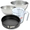 Image de Zenker 9373850 Bakset met 26 cm Springvorm met Scharnier, met Teflon Anti-aanbaklaag, 2 Mengkommen van Roestvrij Staal 20,5 en 25 cm, 1 L Plastic Maatbeker, Siliconen Spatel, Zwart, Roze