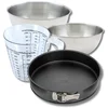 Image de Zenker 9373950 Bakset met 28 cm Springvorm met Scharnier, met Teflon Anti-aanbaklaag, 2 Mengkommen van Roestvrij Staal 20,5 en 25 cm, 1 L Plastic Maatbeker, Siliconen Spatel, Zwart, Roze