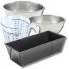 Image de Zenker 9374750 Bakset Uitbreidbare Cakevorm 20 tot 35 cm, Anti-aanbak Teflon, Broodjes, 2 Mengkommen van Roestvrij Staal 20,5 en 25 cm, Maatbeker van Plastic 1 L, Siliconen Spatel, Zwart, Roze