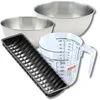 Image de Bakset met kerststronkvorm van 32 cm, 2 mengkommen, maatbeker en spatel Zenker
