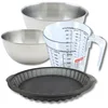 Image de Zenker 9377650 Bakset Taartvorm 25 cm, Siliconen Glasvezel, Quiches, Flamiches, Flans, 2 RVS Kommen 20,5 en 25 cm, Plastic Maatbeker 1 L, Spatel, Zwart
