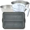 Image de Zenker 9378050 Bakset Bakvorm voor 2 Stokbroden 36 x 26 cm, Bakkerij, Siliconen Glasvezel, 2 RVS Kommen 20,5 en 25 cm, Plastic Maatbeker 1 L, Spatel, Zwart