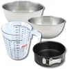 Image de Zenker 9381050 Set Mini Springvorm 18 cm met Scharnier, ILAG Anti-aanbak Staal zonder PFOA, Ronde Taarten, 2 RVS Mengkommen 20,5 en 25 cm, Plastic Maatbeker 1 L, Siliconen Spatel, Zwart
