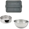 Image de Zenker 9983150 Set van 3 speciale baguette-gereedschappen, baguetteplaat, zeef, mengkom, Siliconen glasvezel, Nylon, Roestvrij staal, Zwart, Grijs, Van 18 tot 36 cm