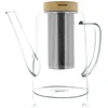 Image de OGO - Elegante Theepot Glas/RVS/Acacia - met filter - 1.2l