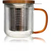 Image de OGO Living - Karl - Glazen theemok met zeef- amberkleurig handvat - 300 ml