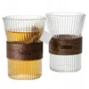 Image de Set van 2 glazen met acacia houten handvat - 250 ml