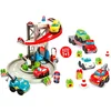 Image de Abrick speelgoed garage met transporter en auto's - autogarage speelset.