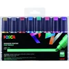 Image de Goud - Zilver - Brons - Metallic Rood-Metallic Roze -Metallic Blauw- Metallic Groen- Metallic Paars set van 8 verfstift op waterbasiss met schuine punt breed