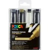 Image de Posca stiften set 8K wit/zwart/goud/zilver