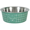 Image de Voerbak Hond Zolux - Groen, Anti-Slip Ruitjes - 750ml, Roestvrijstaal, Ø 15cm