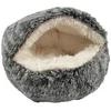 Image de Kattenmand Iglo Croci - Zacht Gemeleerd Zwart/Wit - 50x35 cm, Wasbaar, Comfortabel
