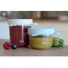 Image de Béaba Glazen Bewaarpotjes   Set van 2   150ml & 250ml   Grijs/Blauw   Hittebestendig & Luchtdicht