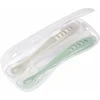 Image de Béaba Siliconen Baby Lepeltjes - Kinderbestek - Eetlepel baby - Set van 2 - 4+ Maanden - Grijs/groen
