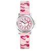 Image de Certus-Kinderhorloge-Roze lederen band-Hartjes.