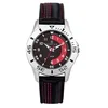 Image de Certus-Stoer jongens horloge-Zwart/Rood-Lederen band-37MM