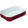 Image de Pyrex Rechthoekige Ovenschaal 3,2l - Borosilicaatglas - Rood Glazuur Buitenzijde - 33x22xH7cm