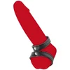 Image de Fetish Tentation - Dubbele Cockring - Kunstleer - Zwart