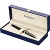 Image de Waterman Hémisphère-rollerballpen | Glimmend zwart met chromen rand | Fijne punt | Zwarte inkt | Cadeauverpakking