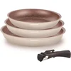 Image de Kookgerei - Alle warmtebronnen inclusief inductie - ARTHUR MARTIN - AM4754 - Set van 3 koekenpannen - 20-24-28 cm + 1 afneembare handgreep