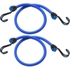 Image de Set van 2x stuks bagagespin/snelbinders 120 cm blauw - Snelbinders - Spanelastieken met haken