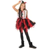 Image de PTIT CLOWN - Harlekijnkostuum met zwarte en rode onderrok voor meisjes - 122/128 (7-9 jaar)