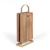 Image de Set van 4 snijplanken - LIVOO - MES152 - FSC acaciahout - 22 x 14 cm - Metalen onderstel