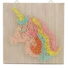 Image de GRAINES CREATIVES - Houten string art canvas eenhoorn 22 x 22 cm creatieve kit