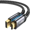 Image de DisplayPort naar HDMI Kabel 2M, 4K@30Hz, Gevlochten, Merkloos